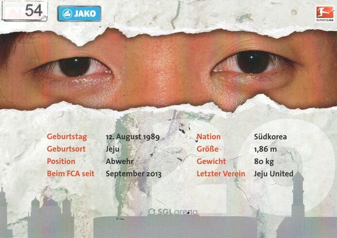 Autogramm Fussball | FC Augsburg | 2013 | Jeong-Ho HONG