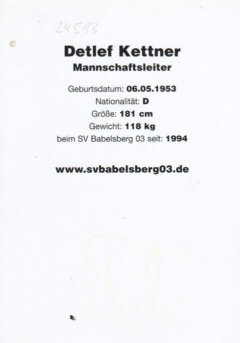 Autogramm Fussball | SV Babelsberg 03 | 2009 | Detlef KETTNER