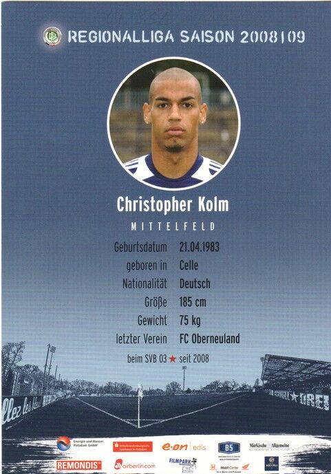 Autogramm Fussball | SV Babelsberg 03 | 2008 | Christopher KOLM