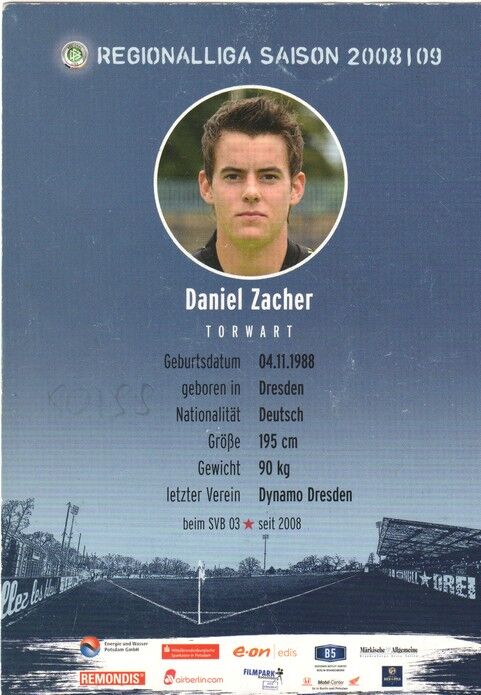 Autogramm Fussball | SV Babelsberg 03 | 2008 | Daniel ZACHER