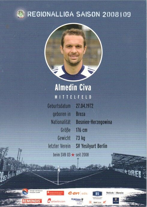 Autogramm Fussball | SV Babelsberg 03 | 2008 | Almedin CIVA
