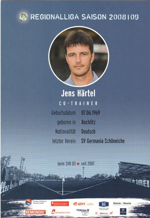 Autogramm Fussball | SV Babelsberg 03 | 2008 | Jens HÄRTEL