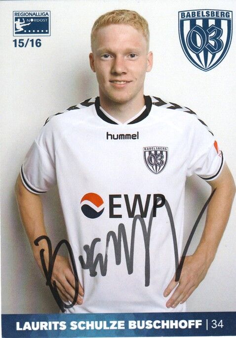 Autogramm Fussball | SV Babelsberg 03 | 2015 | Laurits SCHULZE BUSCHHOFF