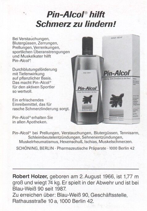 Autogramm Fussball | Blau-Weiss 90 Berlin | 1989 | Robert HOLZER