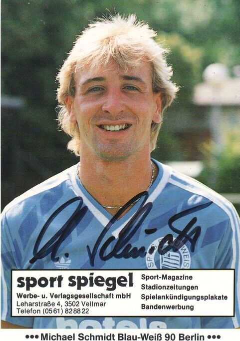 Autogramm Fussball | Blau-Weiss 90 Berlin | 1986 | Michael SCHMIDT