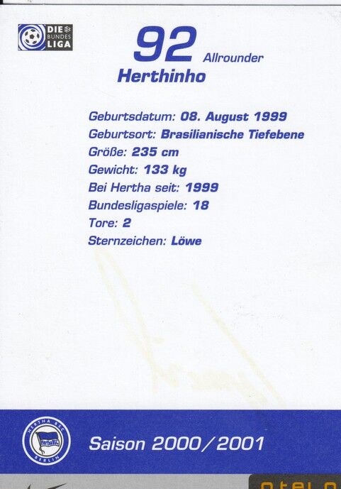 Autogramm Fussball | Hertha BSC Berlin | 2000 | HERTHINHO (Maskottchen)
