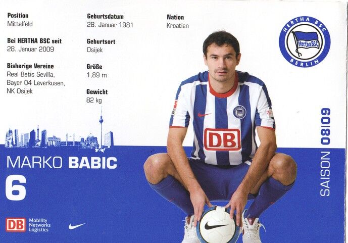 Autogramm Fussball | Hertha BSC Berlin | 2008 | Marko BABIC