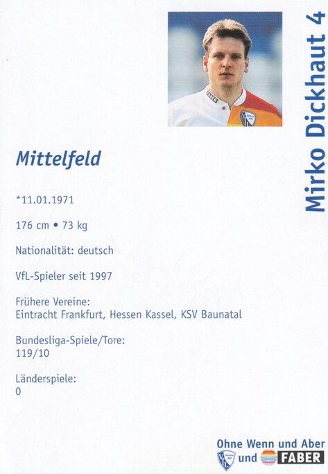 Autogramm Fussball | VfL Bochum | 1998 | Mirko DICKHAUT