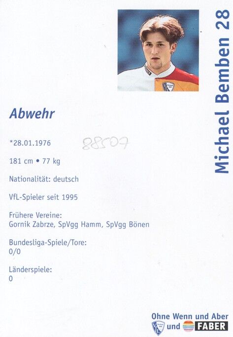 Autogramm Fussball | VfL Bochum | 1998 | Michael BEMBEN