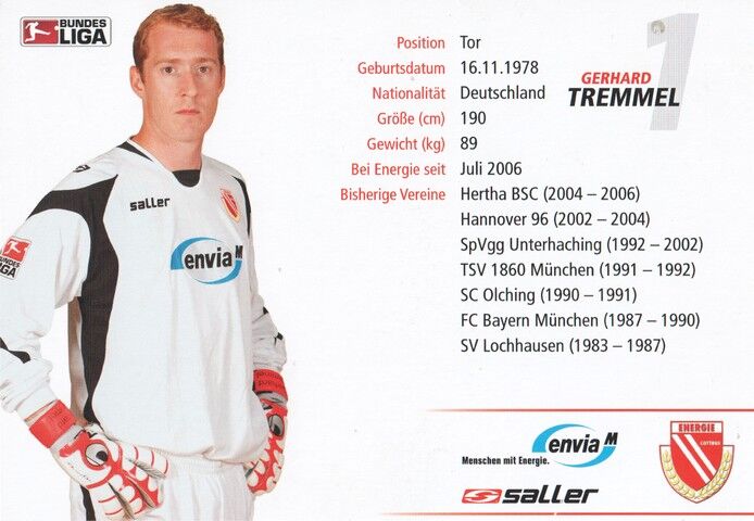 Autogramm Fussball | FC Energie Cottbus | 2008 | Gerhard TREMMEL