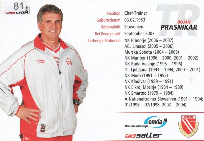 Autogramm Fussball | FC Energie Cottbus | 2008 | Bojan PRASNIKAR