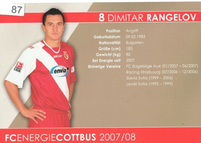 Autogramm Fussball | FC Energie Cottbus | 2007 | Dimitar RANGELOV
