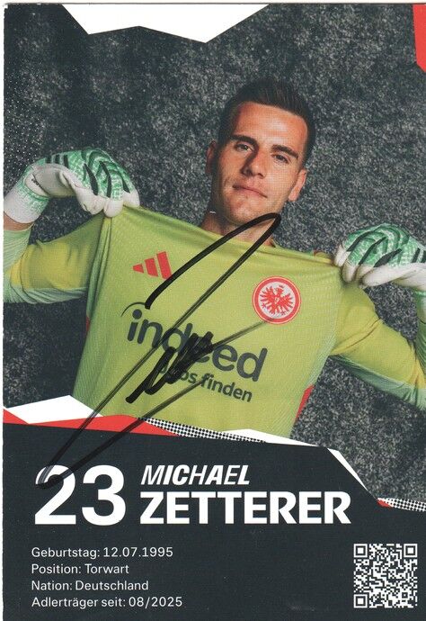 Autogramm Fussball | Eintracht Frankfurt | 2025 | Michael ZETTERER