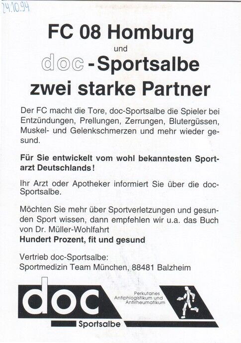 Autogramm Fussball | FC Homburg | 1994 | Gerhard KOHNS