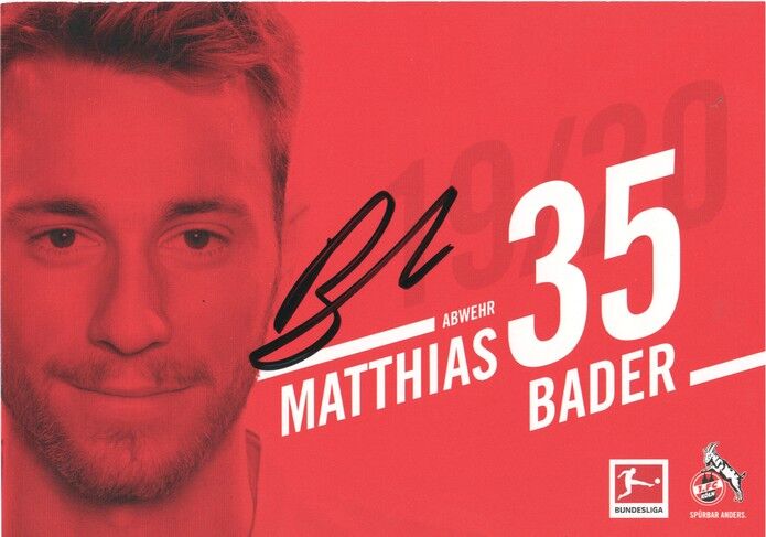 Autogramm Fussball | 1. FC Köln | 2019 | Matthias BADER