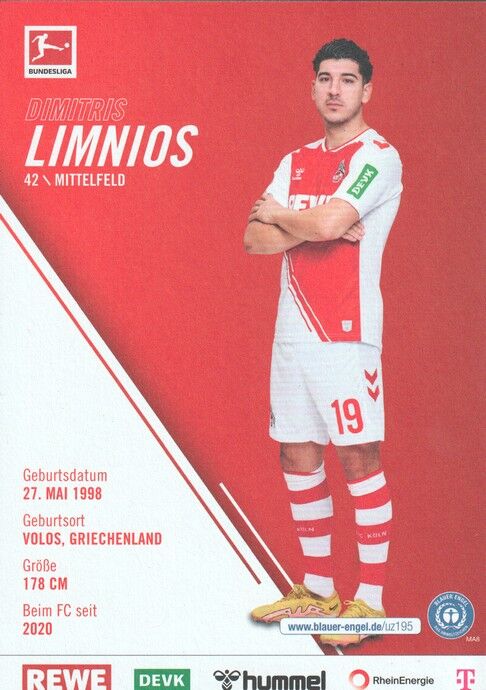 Autogramm Fussball | 1. FC Köln | 2022 | Dimitris LIMNIOS