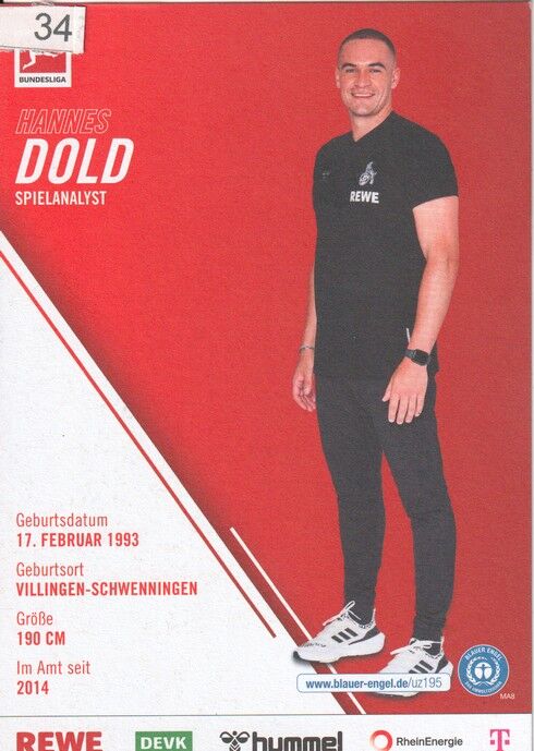 Autogramm Fussball | 1. FC Köln | 2022 | Hannes DOLD