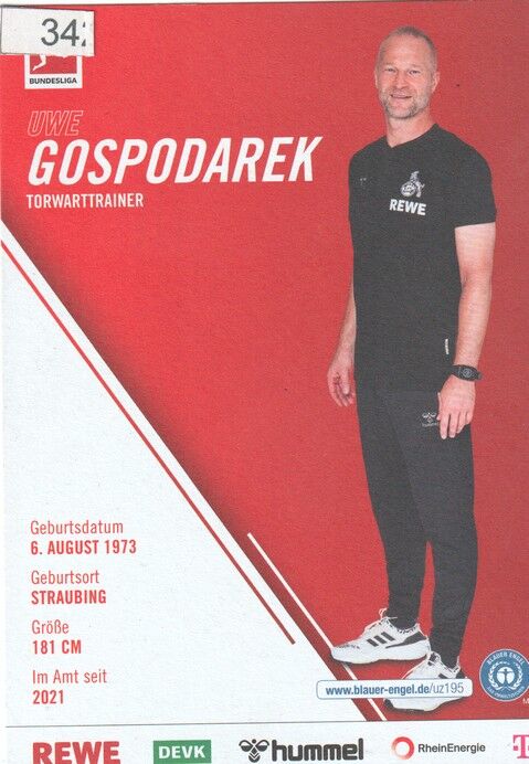 Autogramm Fussball | 1. FC Köln | 2022 | Uwe GOSPODAREK