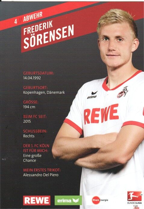 Autogramm Fussball | 1. FC Köln | 2015 | Frederik SÖRENSEN