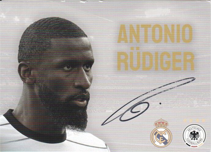 Autogramm Fussball | DFB / Real Madrid | 2023 | Antonio RÜDIGER (Portrait SW)