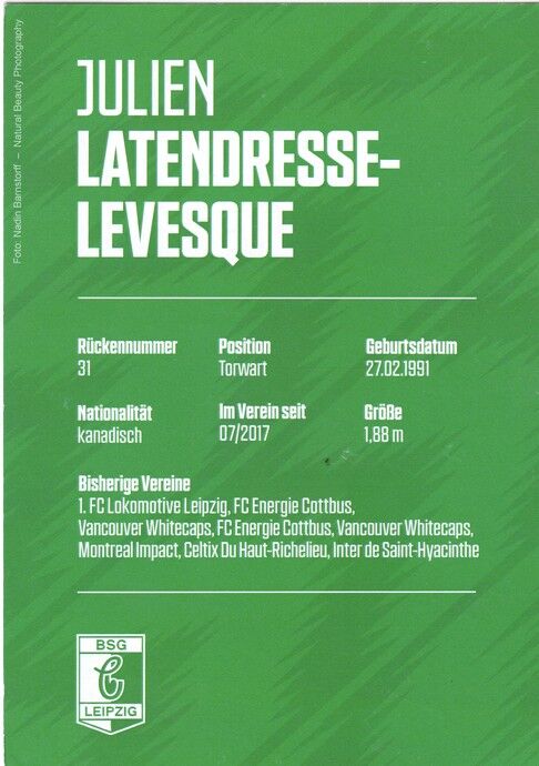 Autogramm Fussball | BSG Chemie Leipzig | 2019 | Julien LATENDRESSE