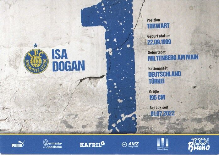 Autogramm Fussball | BSG Chemie Leipzig | 2022 | Isa DOGAN