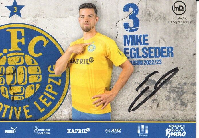 Autogramm Fussball | BSG Chemie Leipzig | 2022 | Mike EGLSEDER