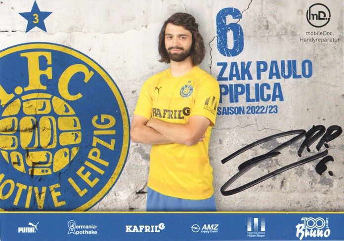 Autogramm Fussball | BSG Chemie Leipzig | 2022 | Zak Paulo PIPLICA
