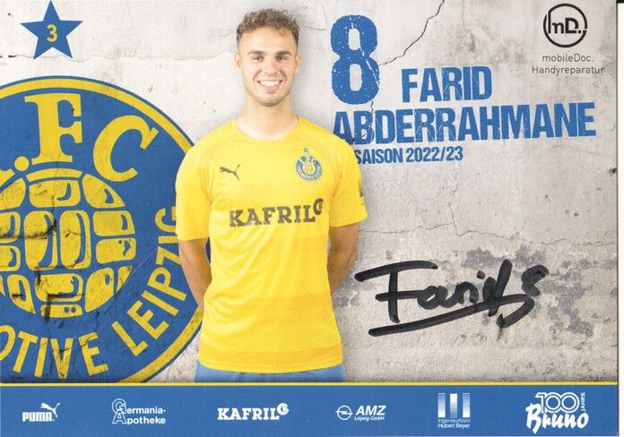 Autogramm Fussball | BSG Chemie Leipzig | 2022 | Farid ABDERRAHMANE