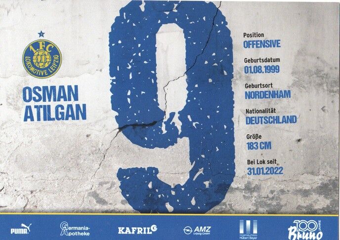Autogramm Fussball | BSG Chemie Leipzig | 2022 | Osman ATILGAN