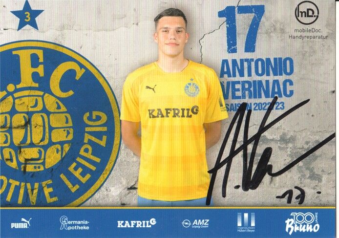 Autogramm Fussball | BSG Chemie Leipzig | 2022 | Antonio VERINAC