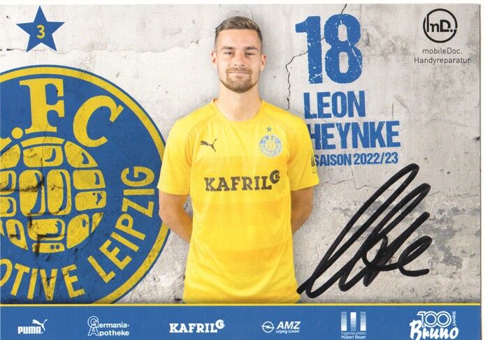 Autogramm Fussball | BSG Chemie Leipzig | 2022 | Leon HEYNKE