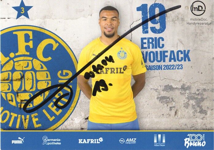 Autogramm Fussball | BSG Chemie Leipzig | 2022 | Eric VOUFACK