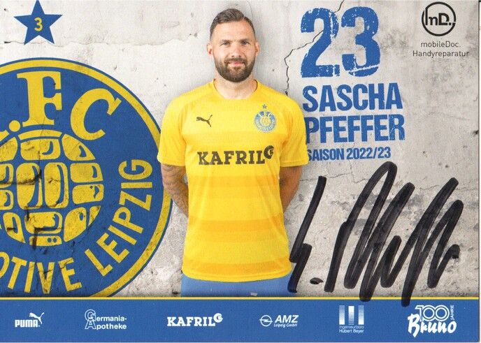 Autogramm Fussball | BSG Chemie Leipzig | 2022 | Sascha PFEFFER