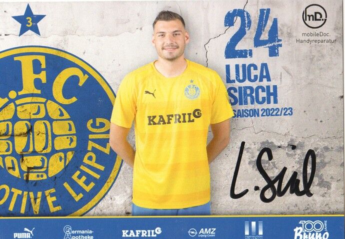 Autogramm Fussball | BSG Chemie Leipzig | 2022 | Luca SIRCH