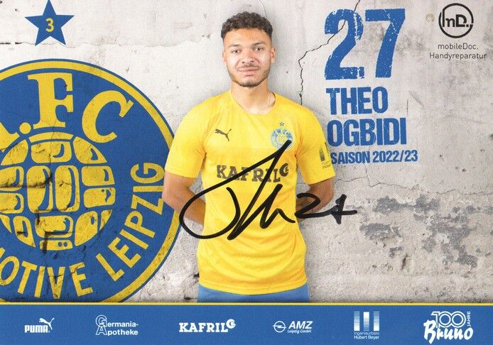 Autogramm Fussball | BSG Chemie Leipzig | 2022 | Theo OGBIDI