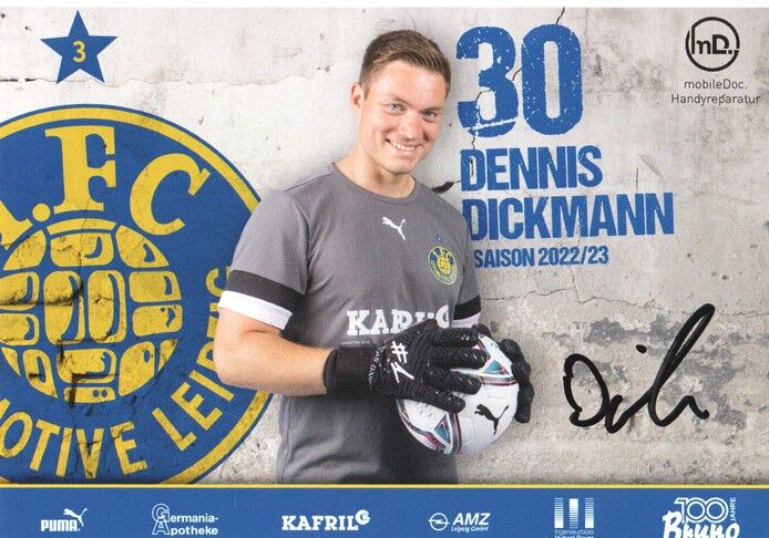 Autogramm Fussball | BSG Chemie Leipzig | 2022 | Dennis DICKMANN