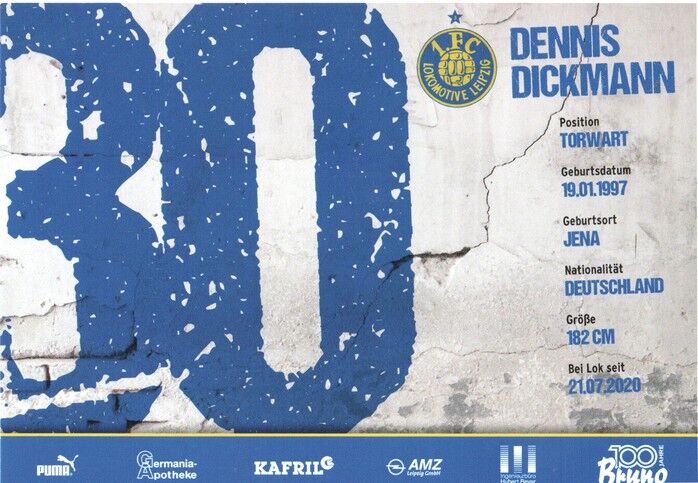 Autogramm Fussball | BSG Chemie Leipzig | 2022 | Dennis DICKMANN