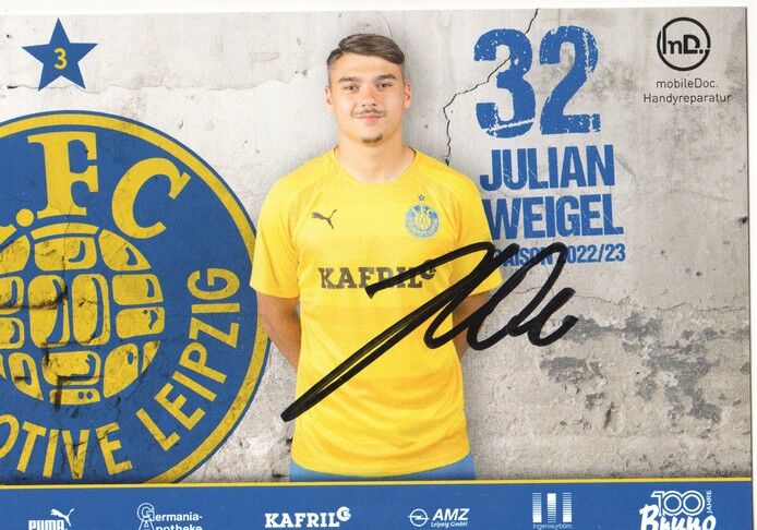 Autogramm Fussball | BSG Chemie Leipzig | 2022 | Julian WEIGEL