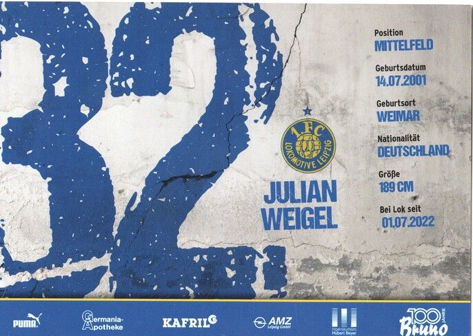 Autogramm Fussball | BSG Chemie Leipzig | 2022 | Julian WEIGEL