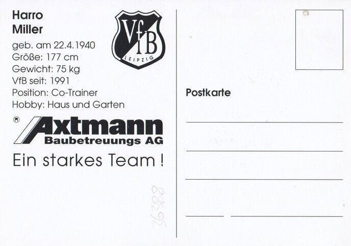 Autogramm Fussball | VfB Leipzig | 1993 | Harro MILLER