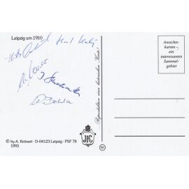 Autogramme Fussball | BSG Chemie Leipzig | 1960er | Postkarte mit 5 AG