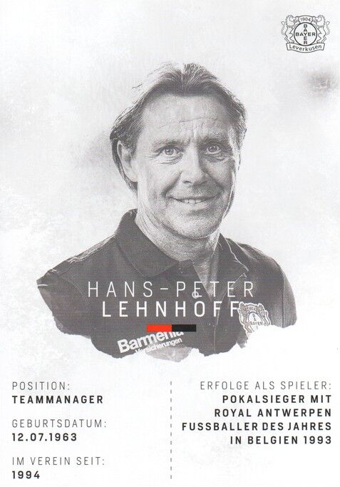 Autogramm Fussball | Bayer Leverkusen | 2018 | Hans-Peter LEHNHOFF