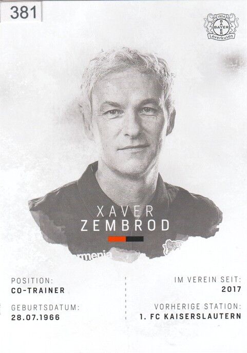 Autogramm Fussball | Bayer Leverkusen | 2018 | Xaver ZEMBROD