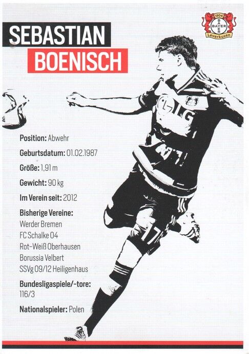 Autogramm Fussball | Bayer Leverkusen | 2015 | Sebastian BOENISCH