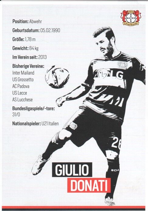 Autogramm Fussball | Bayer Leverkusen | 2015 | Giulio DONATI