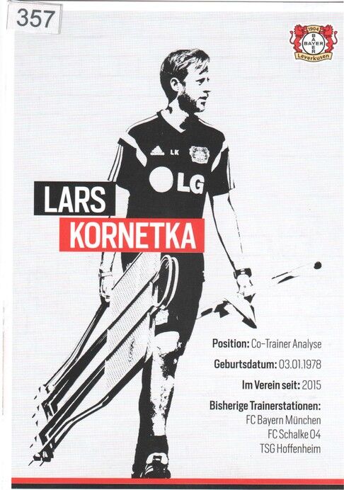 Autogramm Fussball | Bayer Leverkusen | 2015 | Lars KORNETKA