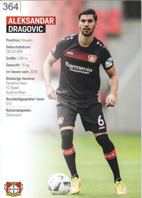 Autogramm Fussball | Bayer Leverkusen | 2016 | Aleksandar DRAGOVIC