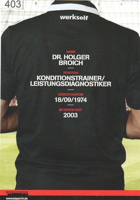 Autogramm Fussball | Bayer Leverkusen | 2013 | Holger BROICH
