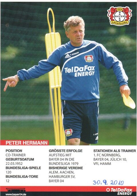 Autogramm Fussball | Bayer Leverkusen | 2010 | Peter HERMANN